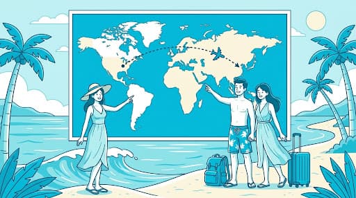 Pareja planificando su viaje con Otiviajes